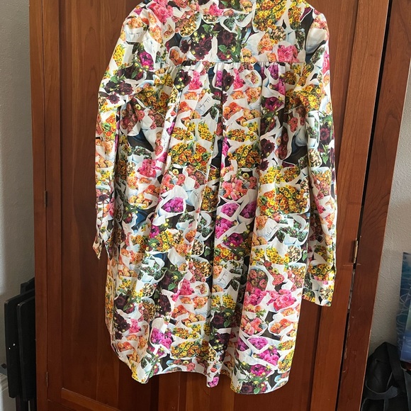 Adam Lippes floral print silk faille tiered mini dress. With pockets! - Picture 6 of 7